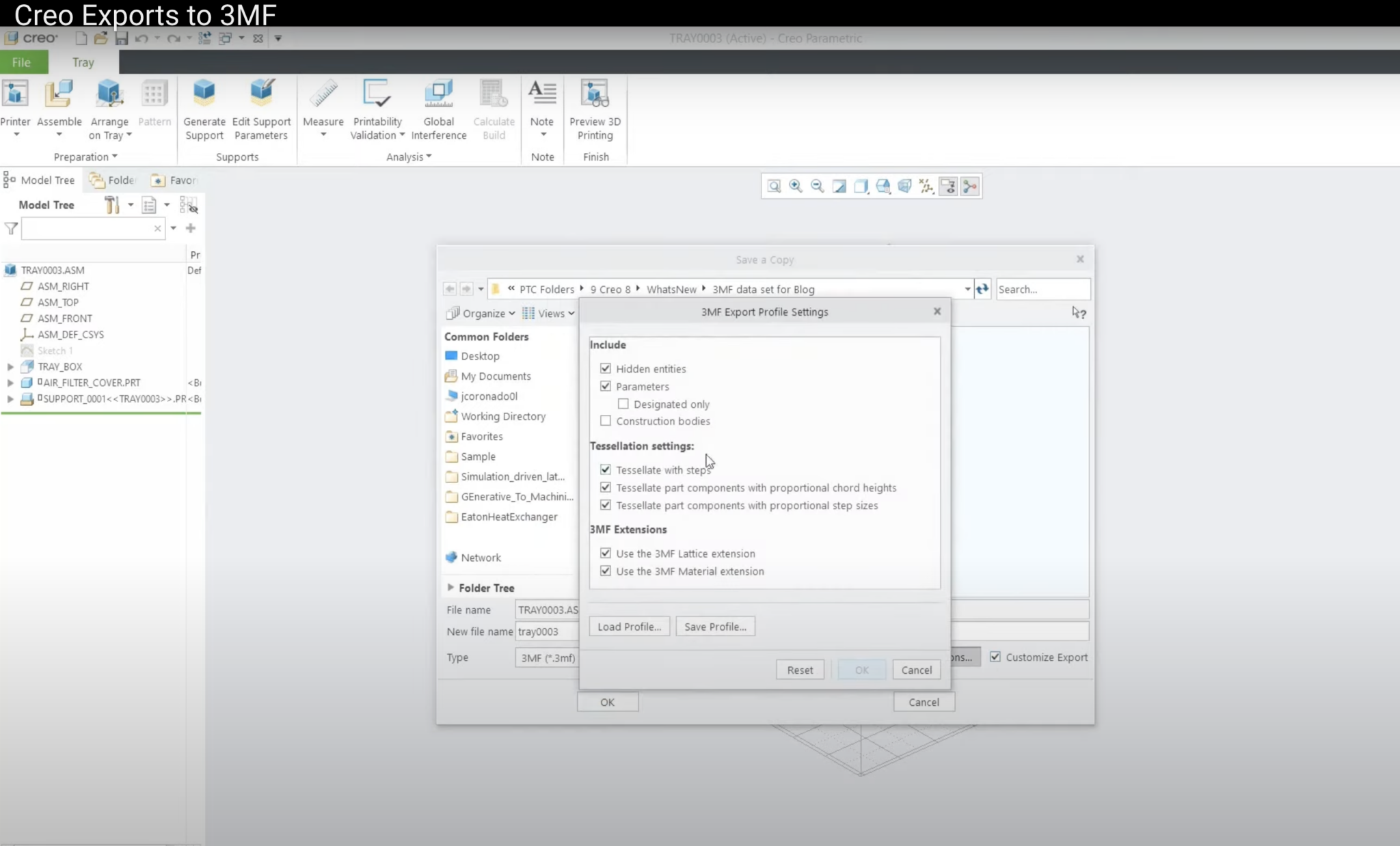 How to Export 3MF from PTC Creo for 3D Printing (Video)