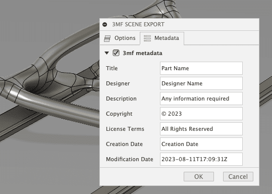 Export 3MF from Fusion 360 with Metadata 